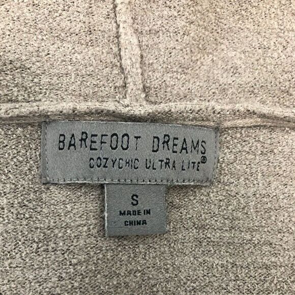BAREFOOT DREAMS Women's Open Front Cardigan Hood Size Small Brown - Picture 7 of 12
